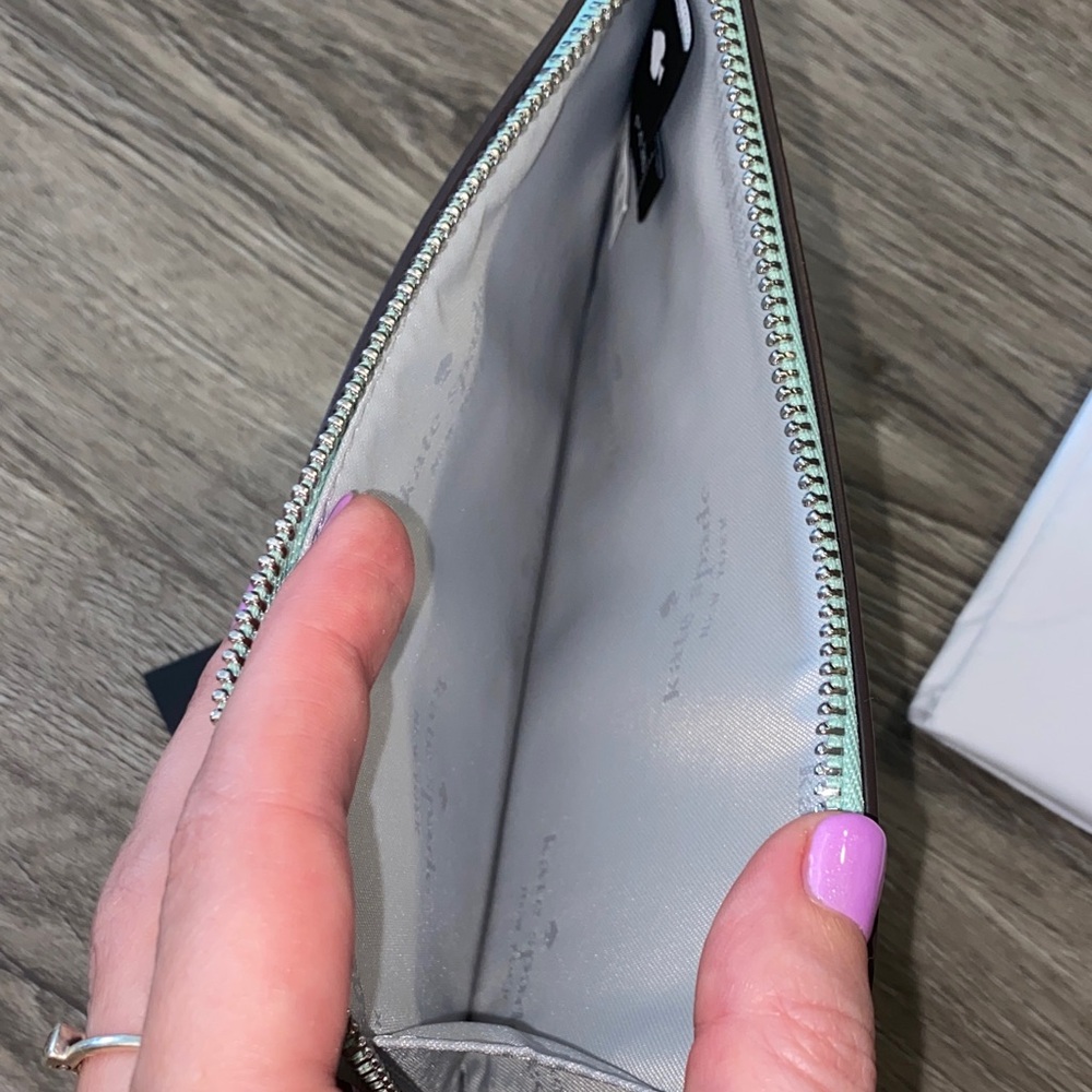 Kate Spade Metallic Leathe Seawater Wristlet - Picture 6 of 8